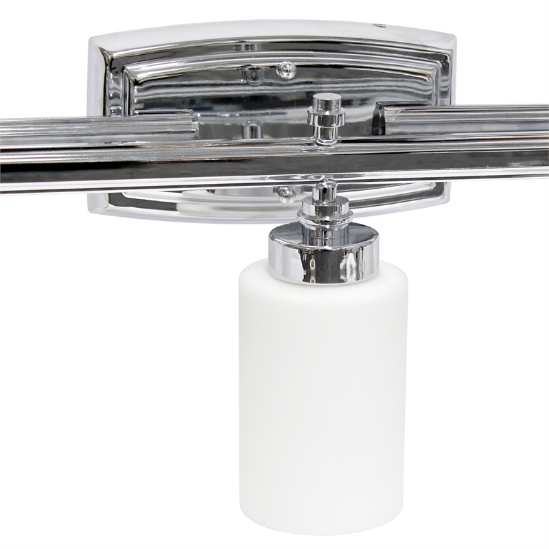All the Rages Essentix 3-Light Metal Vanity Fixture with Opaque Shade in Chrome