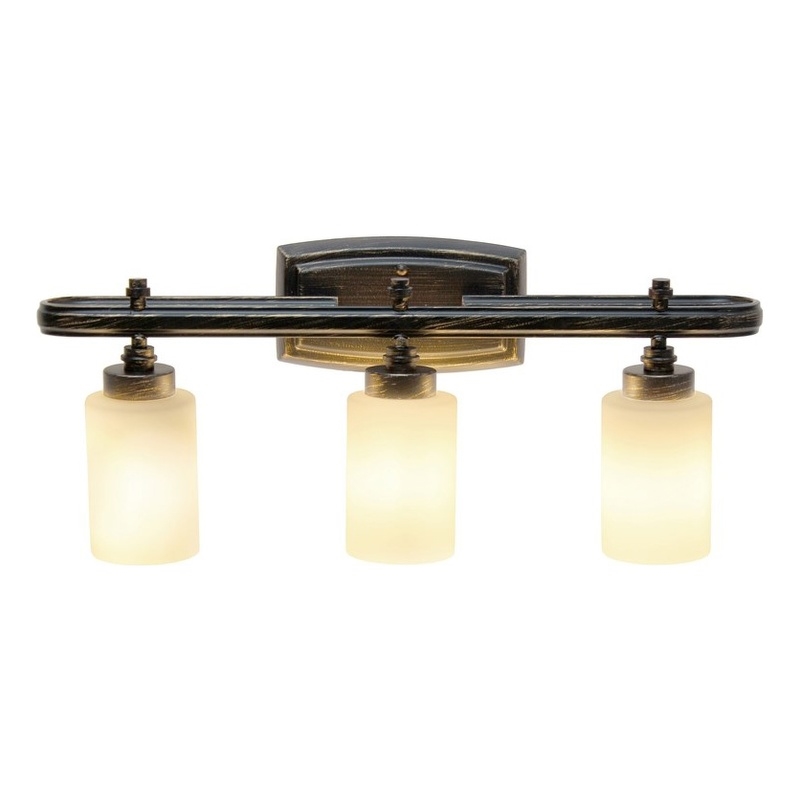 All the Rages Essentix 3-Light Glass & Metal Vanity Fixture in Oil Rubbed Bronze