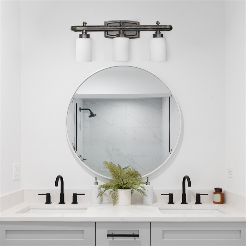 All the Rages Essentix 3-Light Glass & Metal Vanity Fixture in Oil Rubbed Bronze