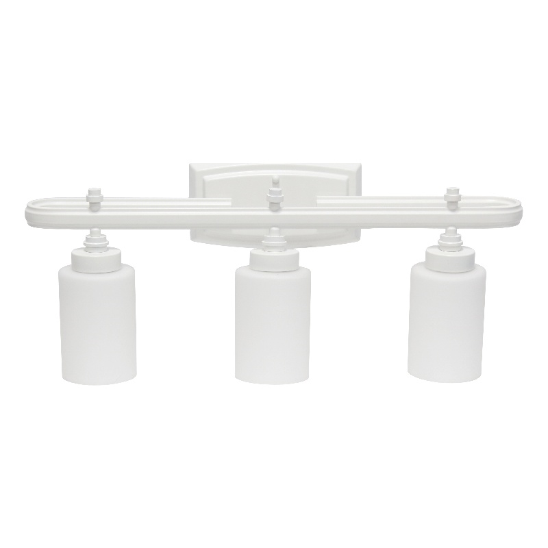 All the Rages Essentix 3-Light Metal Vanity Fixture with Opaque Shade in White