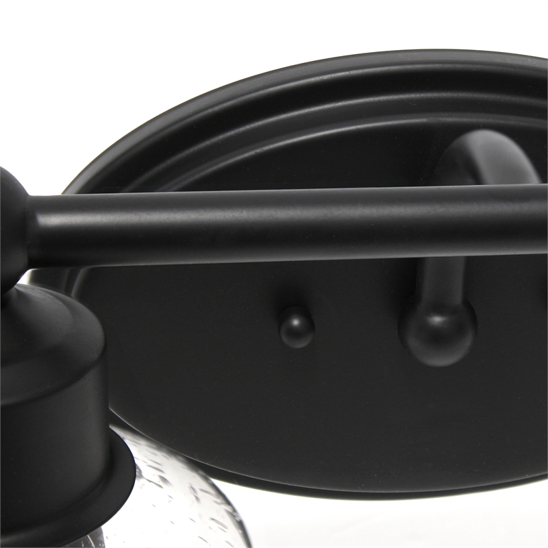 All the Rages Studio 2-Light Metal & Glass Vanity Fixture in Black/Clear