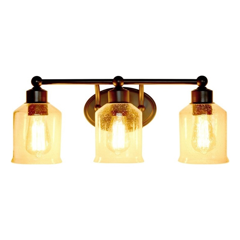 All the Rages Studio 3-Light Metal & Glass Vanity Fixture in Black/Clear