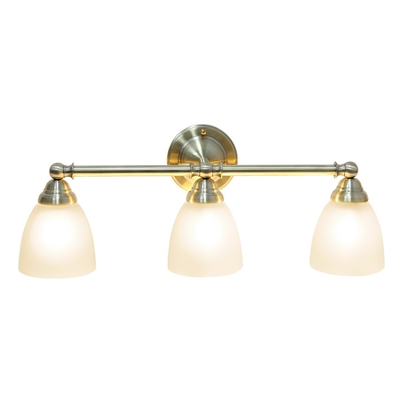All the Rages Essentix 3-Light Metal & Glass Vanity Fixture in Antique Brass