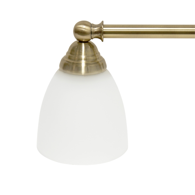 All the Rages Essentix 3-Light Metal & Glass Vanity Fixture in Antique Brass