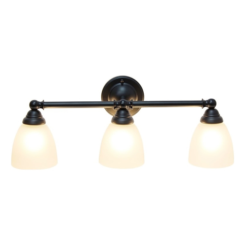 All the Rages Essentix 3-Light Metal & Glass Vanity Fixture in Black