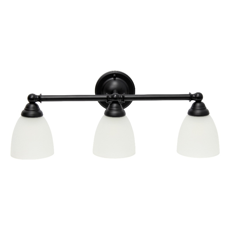 All the Rages Essentix 3-Light Metal & Glass Vanity Fixture in Black