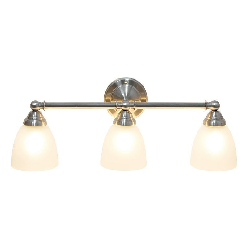 All the Rages Essentix 3-Light Metal & Glass Vanity Fixture in Brushed Nickel