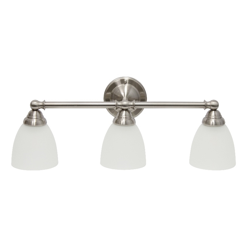 All the Rages Essentix 3-Light Metal & Glass Vanity Fixture in Brushed Nickel