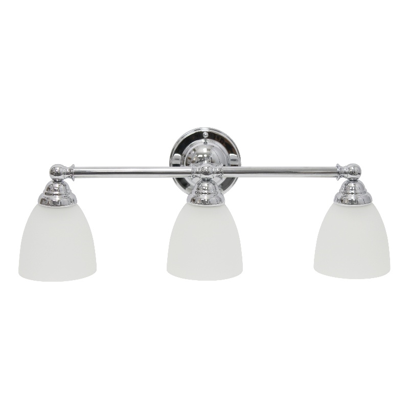 All the Rages Essentix 3-Light Metal & Glass Vanity Fixture in Chrome