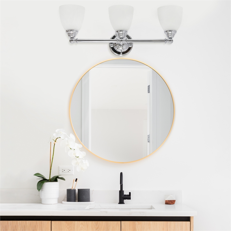 All the Rages Essentix 3-Light Metal & Glass Vanity Fixture in Chrome