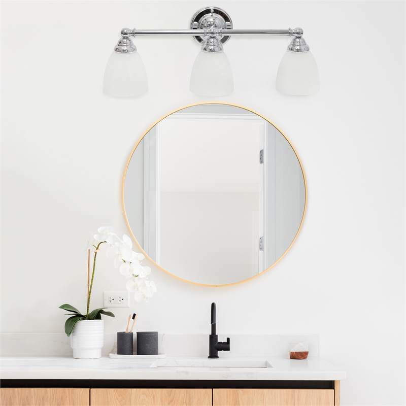 All the Rages Essentix 3-Light Metal & Glass Vanity Fixture in Chrome