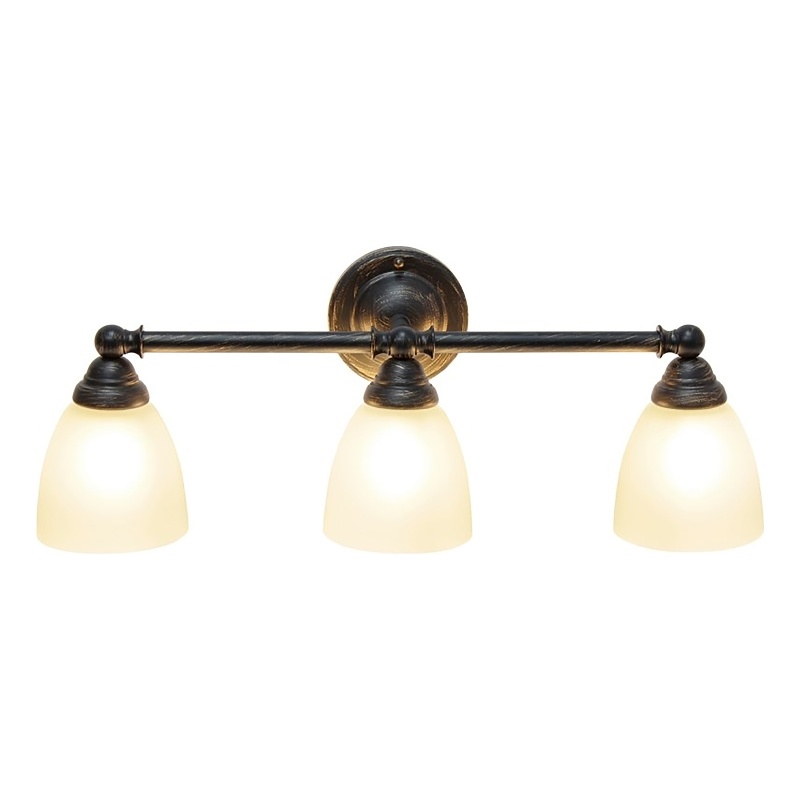 All the Rages Essentix 3-Light Metal & Glass Vanity Fixture in Oil Rubbed Bronze