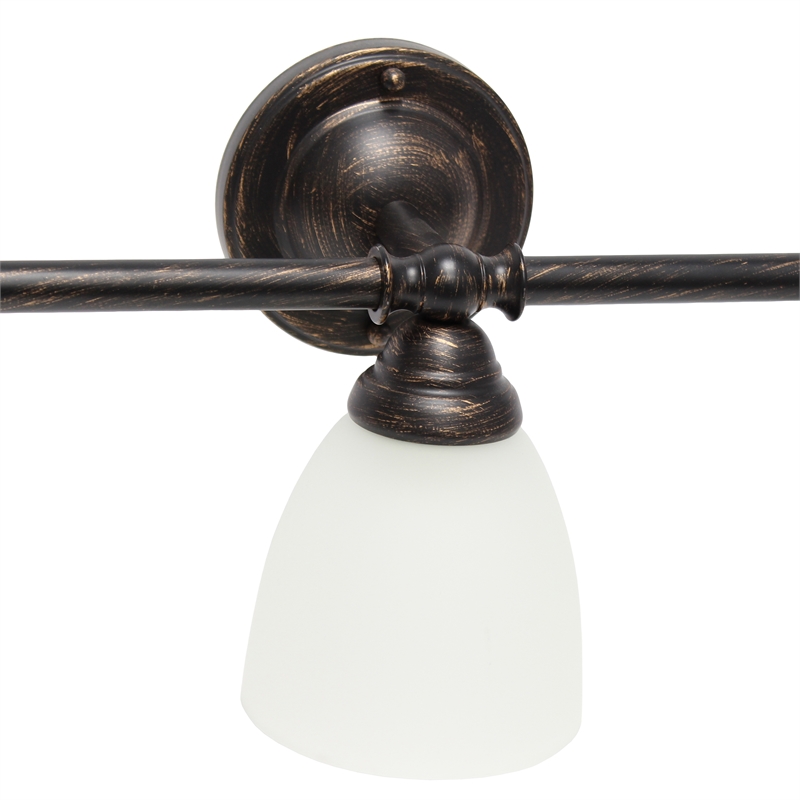 All the Rages Essentix 3-Light Metal & Glass Vanity Fixture in Oil Rubbed Bronze