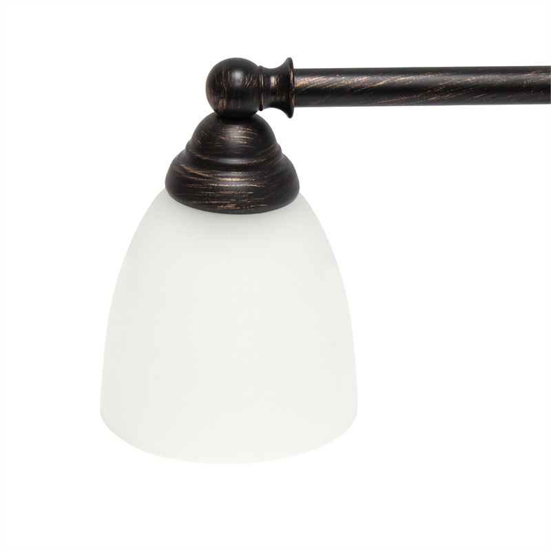 All the Rages Essentix 3-Light Metal & Glass Vanity Fixture in Oil Rubbed Bronze