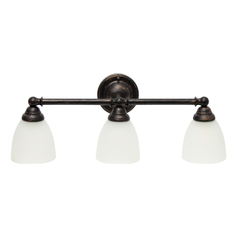 All the Rages Essentix 3-Light Metal & Glass Vanity Fixture in Oil Rubbed Bronze