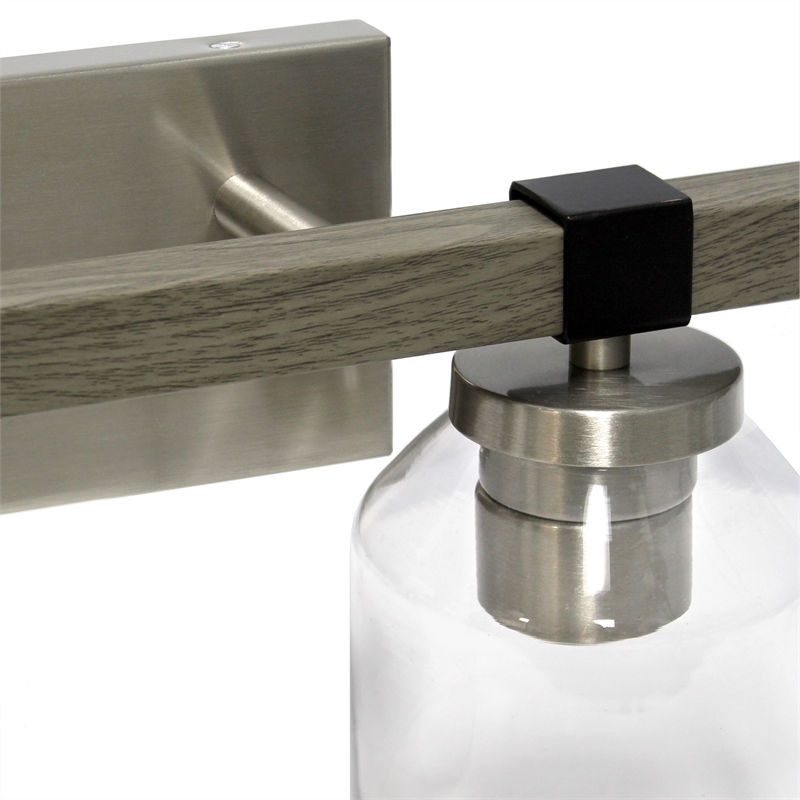 All the Rages Barnlit 2-Light Metal & Glass Vanity Fixture in Brushed Nickel