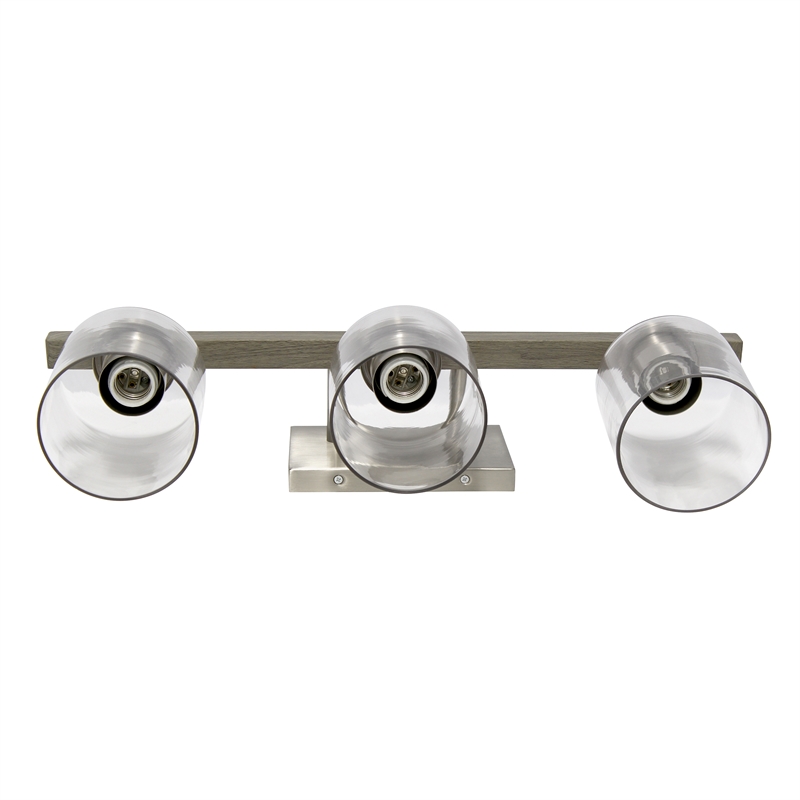 All the Rages Barnlit 3-Light Metal & Glass Vanity Fixture in Brushed Nickel