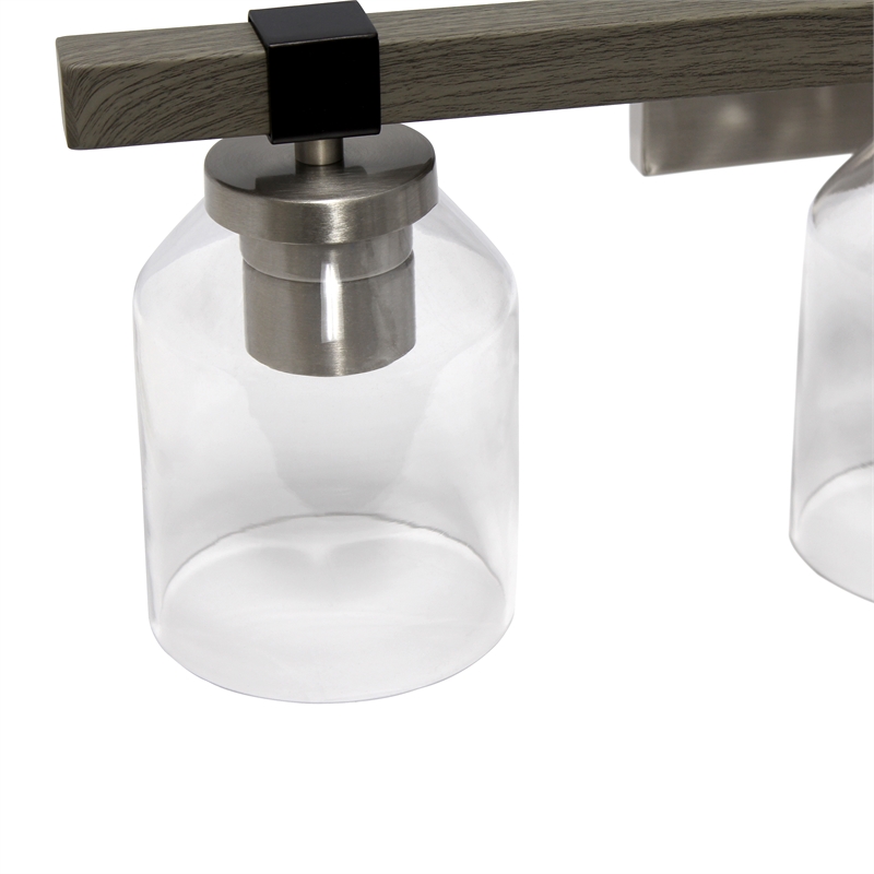 All the Rages Barnlit 3-Light Metal & Glass Vanity Fixture in Brushed Nickel
