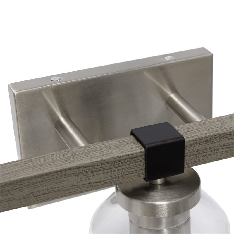 All the Rages Barnlit 3-Light Metal & Glass Vanity Fixture in Brushed Nickel