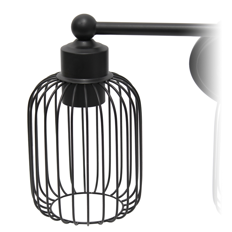 All the Rages Ironhouse 3-Light Metal & Glass Vanity Fixture in Black/Clear