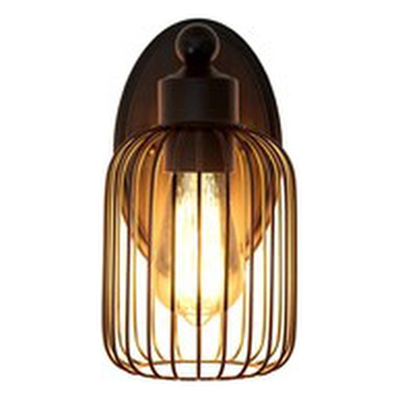 All the Rages Ironhouse 1-Light Metal & Glass Wall Sconce Fixture in Black/Clear