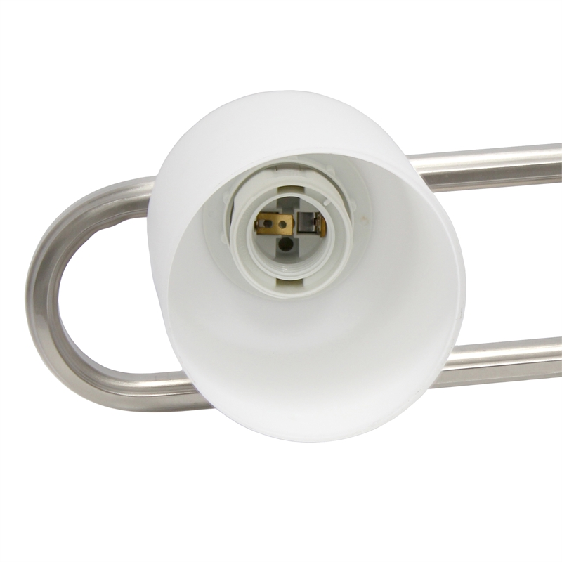 All the Rages Essentix 3-Light Metal Vanity Fixture with Opaque Shade in Nickel