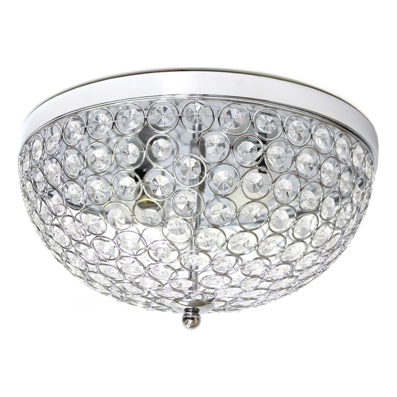 Elegant Designs 2 Light Polished Chrome Ceiling Light with Crystals