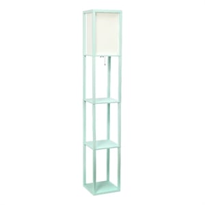 62.5&quot Aqua Three Shelf Etagere Organizer Storage Floor Lamp