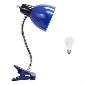 15.25&quot Blue Adjustable Clip Lamp Light with LED Bulb