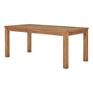 NPD Furniture Tiburon 71&quot Solid Wood Dining Table in Brown/Warm Amber