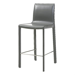 NPD Furniture Gervin 26&quot Leather Counter Stool in Gray (Set of 2)