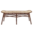 NPD Furniture Beyla Rattan Bench with Curving Seat in Marble Brown