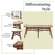 NPD Furniture Beyla Rattan Bench with Curving Seat in Marble Brown