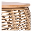 New Pacific Direct Iris Round Rattan Coffee Table in Brown/Natural Honey