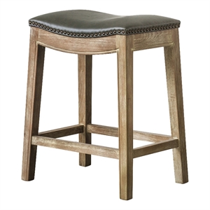 NPD Furniture Elmo 24.5&quot Bonded Leather Counter Stool in Gray