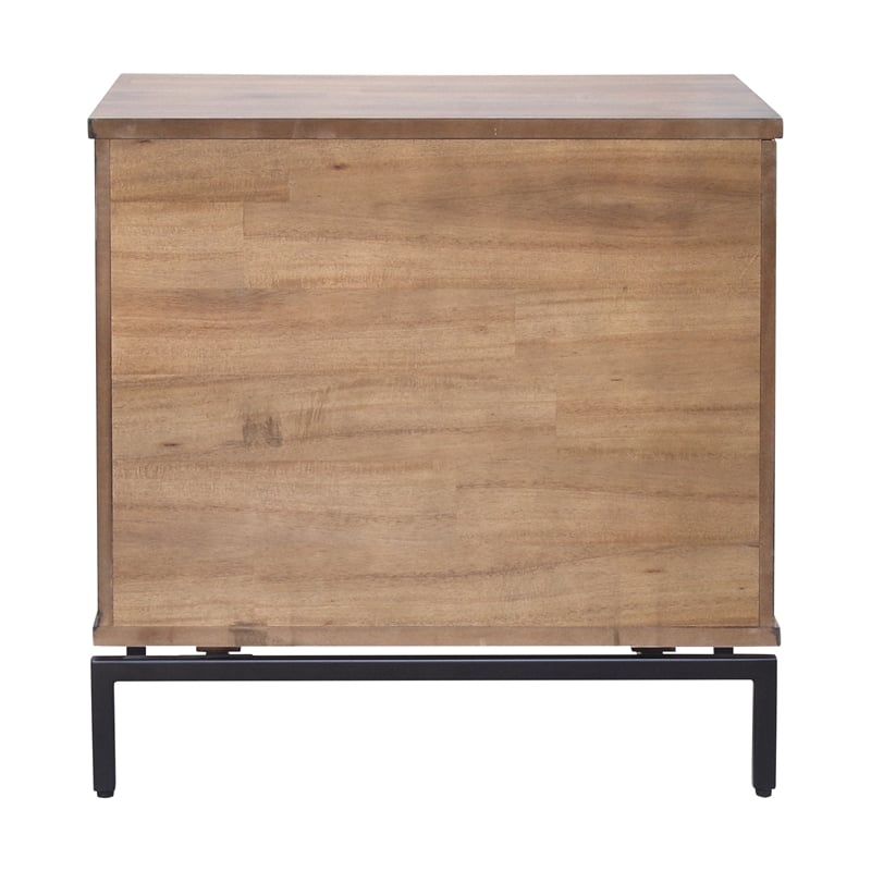 NPD Furniture Bellevue 1-drawer Wood End Table in Monterey Brown/Graphite
