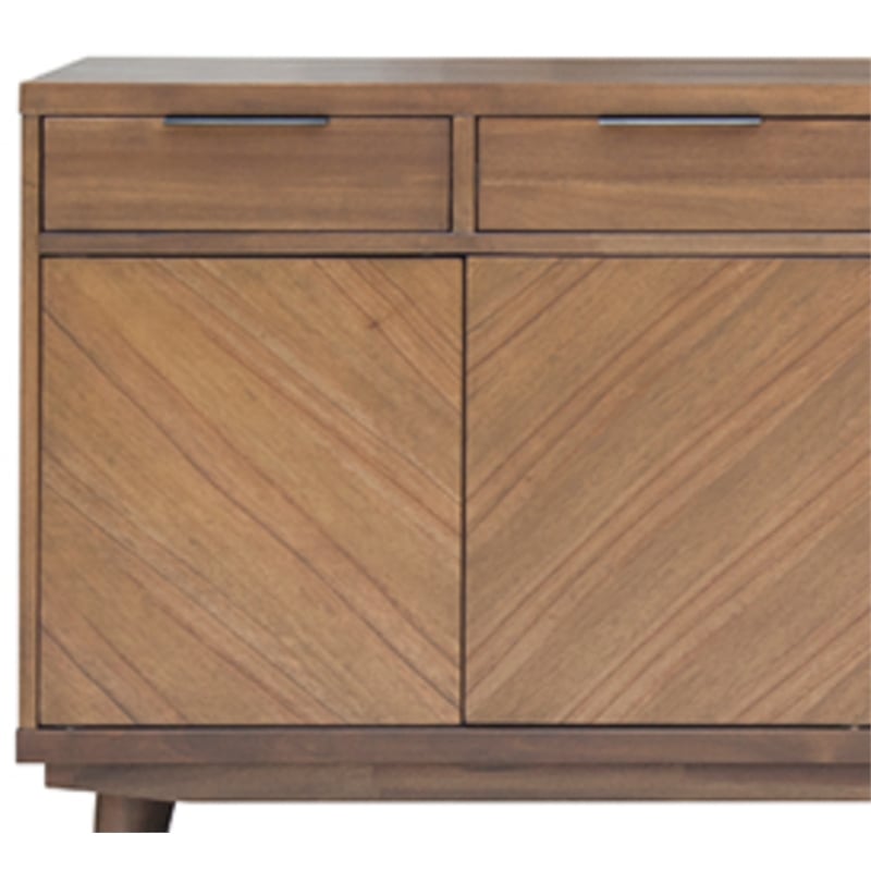NPD Furniture Piero Wood Buffet with 4 Drawers and 4 Doors in Brown
