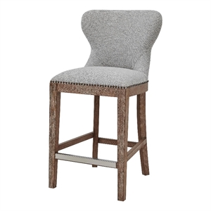 NPD Furniture Dorsey 26&quot Fabric Counter Stool in Cardiff Gray