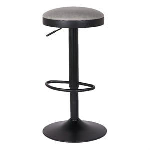 NPD Furniture Juno 33&quot PU Leather Swivel Bar Stool in Gray (Set of 2)