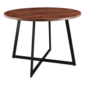 NPD Furniture Courtdale 42&quot Round Wood Table in Gliese Brown/Gunmetal