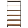 NPD Furniture Anderson 6-tier Metal Bookcase in Gliese Brown/Gunmetal