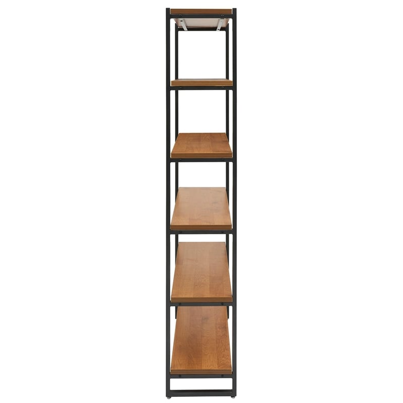 NPD Furniture Anderson 6-tier Metal Bookcase in Gliese Brown/Gunmetal