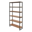 NPD Furniture Anderson 6-tier Metal Bookcase in Gliese Brown/Gunmetal