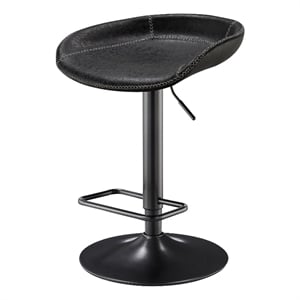NPD Furniture Rogue 31.5&quot PU Leather Gaslift Bar Stool in Black (Set of 2)