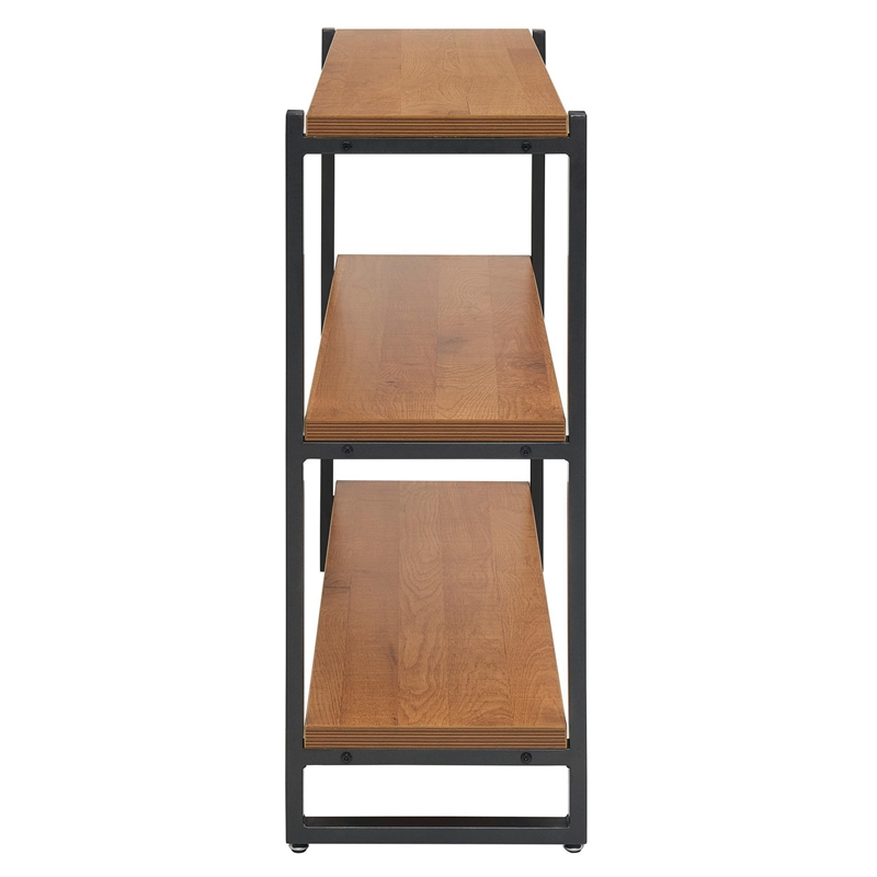 NPD Furniture Anderson 3-tier Metal Bookcase in Gliese Brown/Gunmetal
