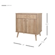 NPD Furniture Thelma Rattan Small Cabinet 1 Drawer + 2 Doors in Natural Oak