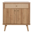 NPD Furniture Thelma Rattan Small Cabinet 1 Drawer + 2 Doors in Natural Oak