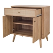 NPD Furniture Thelma Rattan Small Cabinet 1 Drawer + 2 Doors in Natural Oak