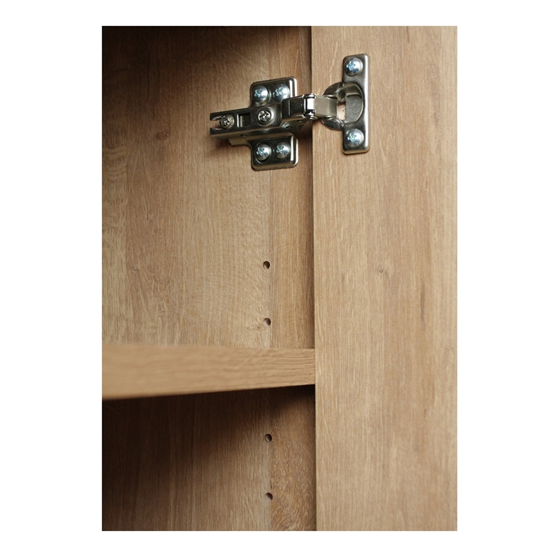 NPD Furniture Thelma Rattan Small Cabinet 1 Drawer + 2 Doors in Natural Oak