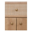 NPD Furniture Thelma Rattan Small Cabinet 1 Drawer + 2 Doors in Natural Oak